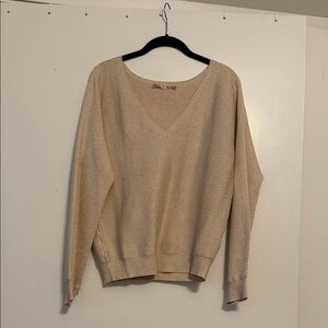 ESQUALO V-Neck Gold/Cream Sweater size XS